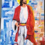 Jesús caminante, Lienzo 30 x 40, técnica: acrílico